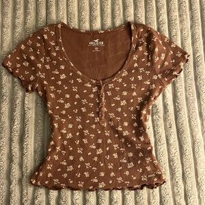 Brown floral top